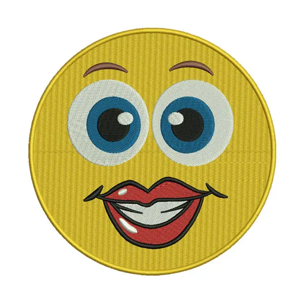 Lips Emoji Embroidery Design