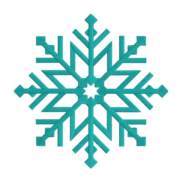Intricate Cyan Geometric Snowflake Machine Embroidery File