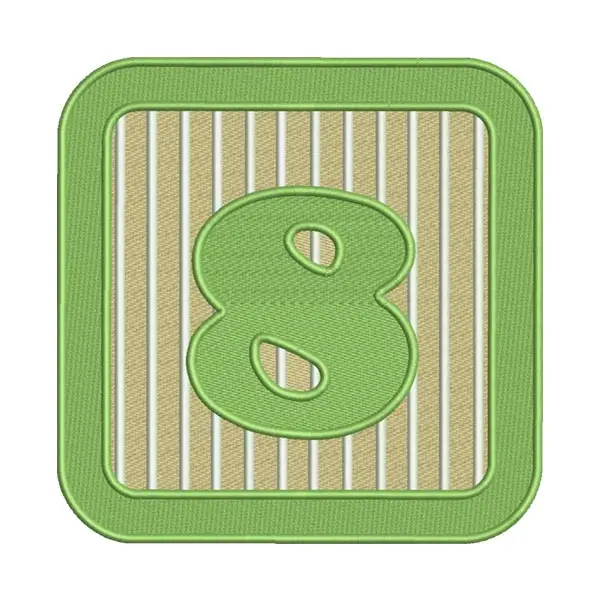 Number 8 Embroidery Design – Block Numeric Machine Embroidery File