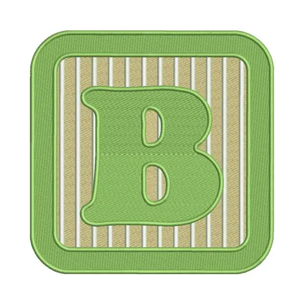 Letter B Embroidery Design – Block Alphabet Machine Embroidery File