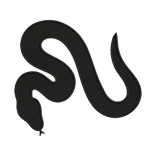 Snake Silhouette Embroidery Design – Slithering