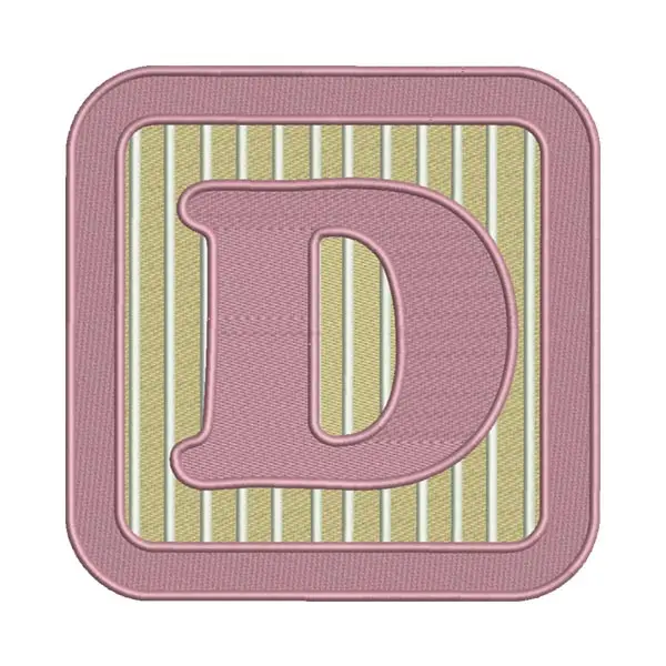 D Letter Alphabet Embroidery Design – Lilac