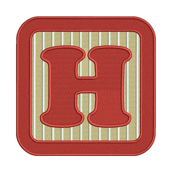 H Letter Alphabet Embroidery Design