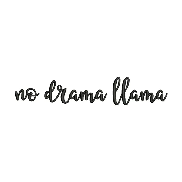 No Drama Llama Embroidery Design