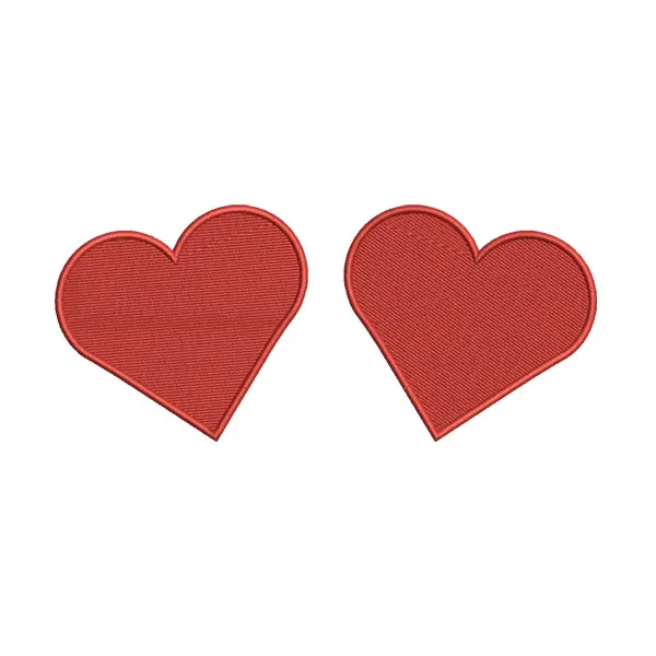 Romantic Heart Eyes Embroidery Design