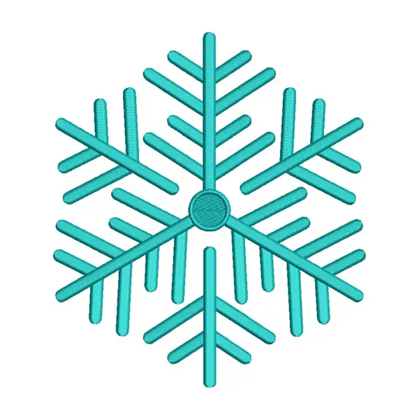 Cyan Snowflake Embroidery Design