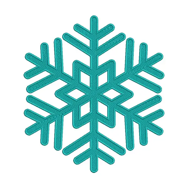 Stellar Cyan Star-Shape Snowflake Embroidery Design