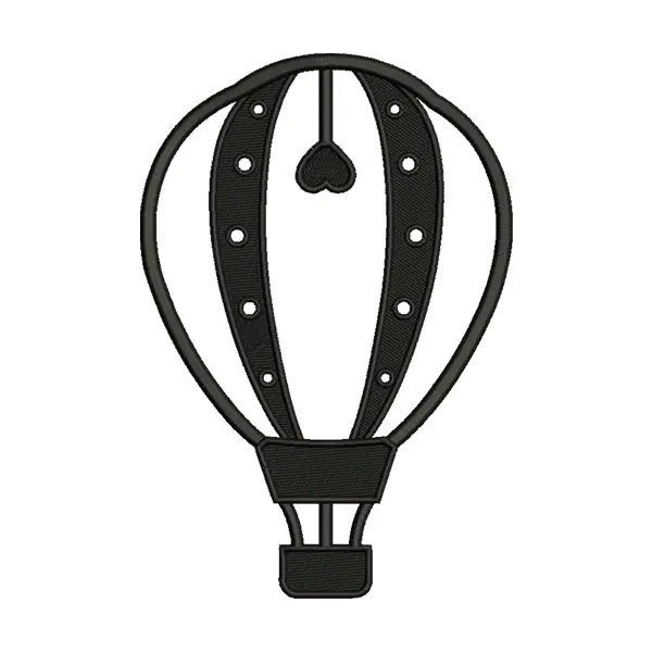 Fascinating Hot Air Balloon Silhouette Embroidery Design