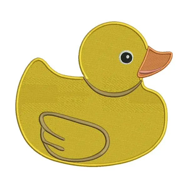 Exotic Yellow Rubber Duck Baby Bath Toy Embroidery Design