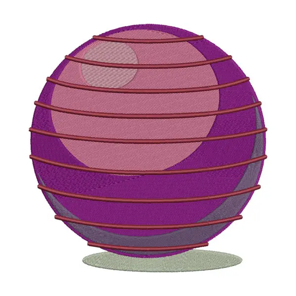 Purple Fishing Bobber Float Embroidery Design