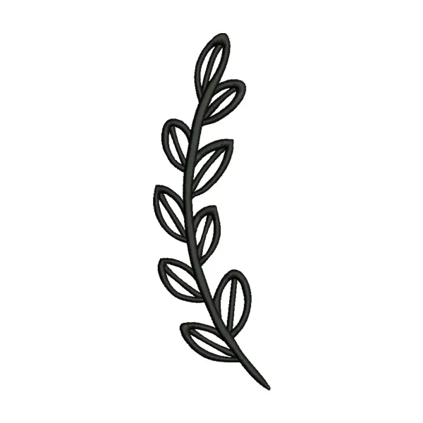 Stem and Leaves Embroidery Design