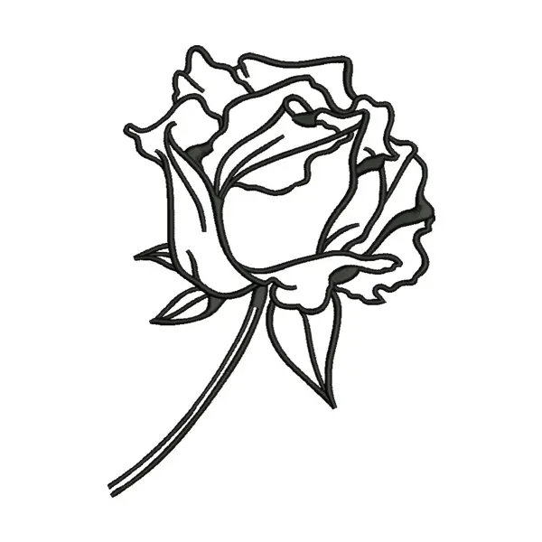 Rose Silhouette Embroidery Design