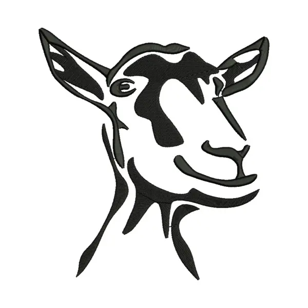 Goat Face Silhouette Embroidery Design