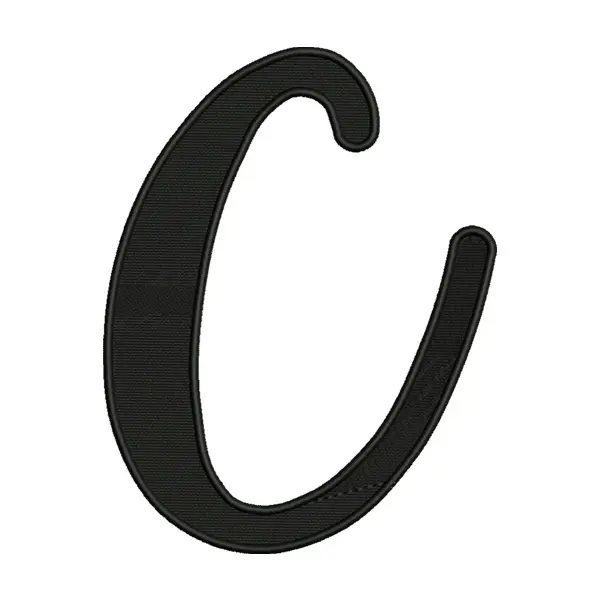 Letter C Embroidery Design – Lowercase Alphabet Calligraphy