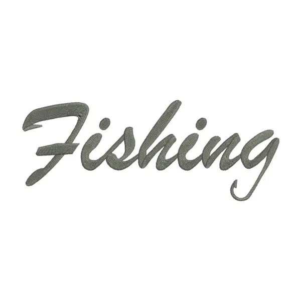 Fishing Embroidery Design – Script Text Machine Embroidery File