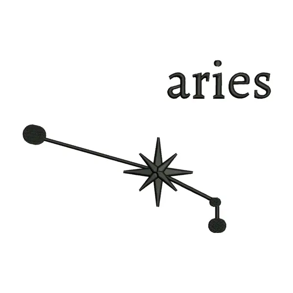 Aries Embroidery Design – Zodiac Constellation Machine Embroidery File