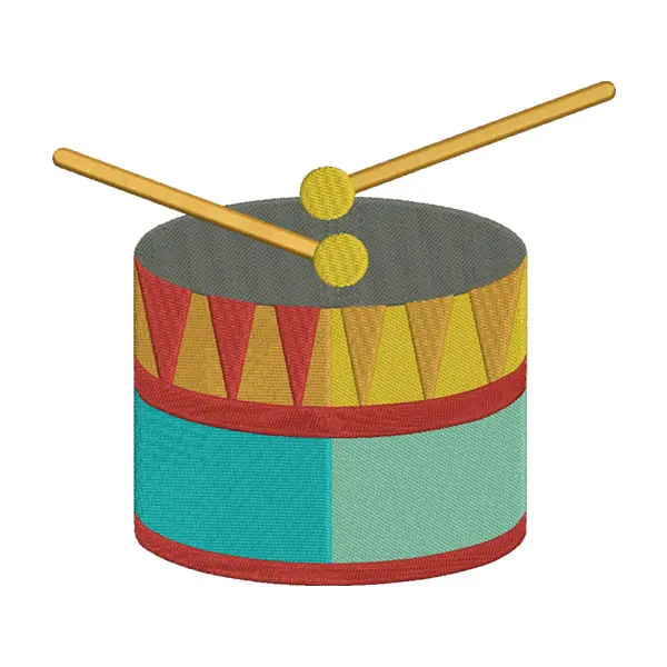 Marching Drum Embroidery Design