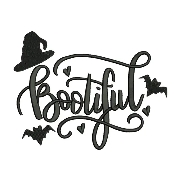 Bootiful Embroidery Design – Halloween Calligraphy Machine Embroidery