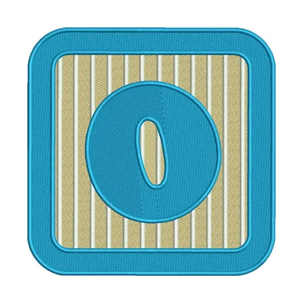 Letter O Alphabet Block Embroidery Design – Kids Applique Patch
