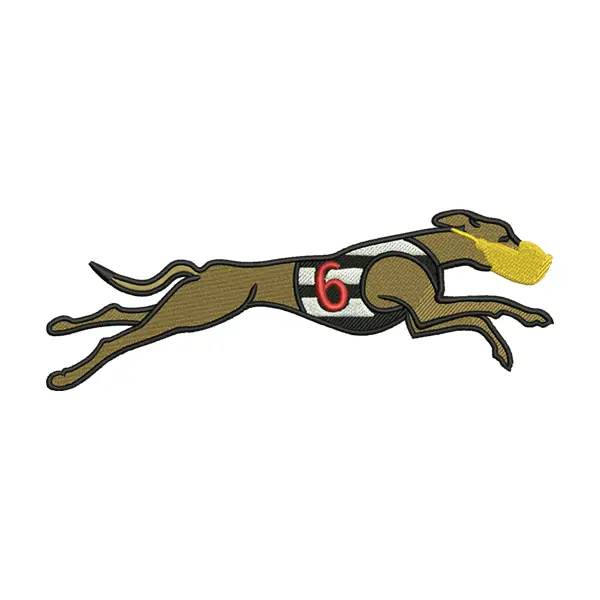 Greyhound Racing Embroidery Design – Running Dog Number 6
