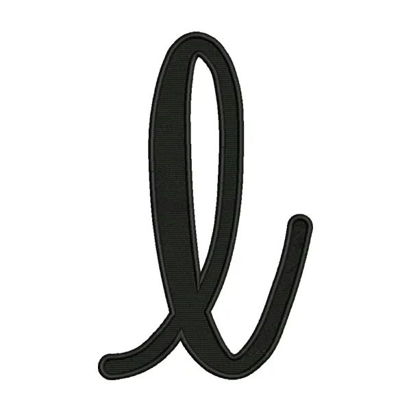 Lowercase Letter L Embroidery Design – Script Alphabet Monogram