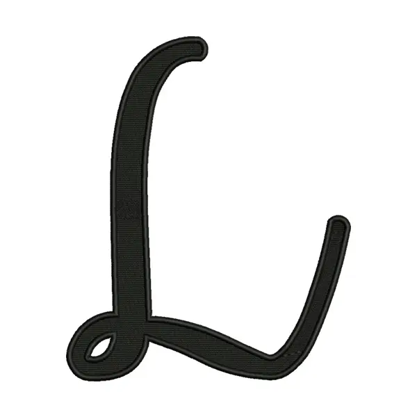 Letter L Embroidery Design – Script Monogram Alphabet