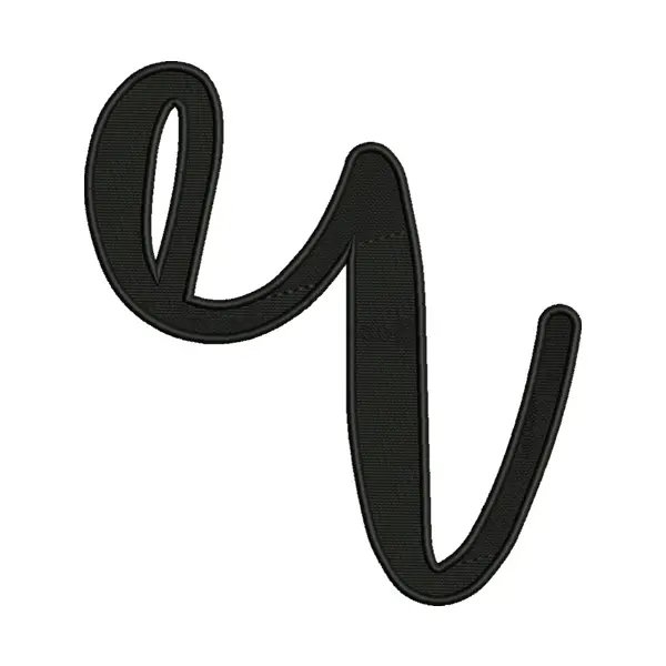 Lowercase R Calligraphy Embroidery Design