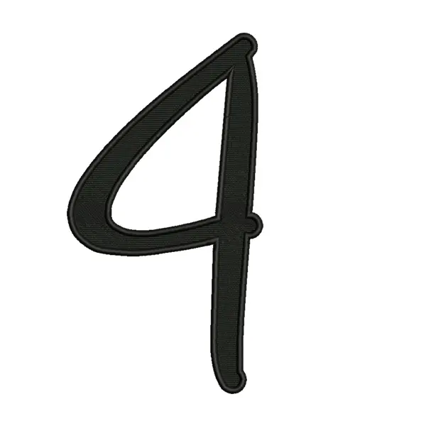 Script Number Pattern Embroidery Design