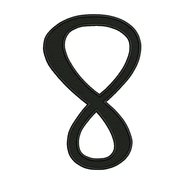 Number 8 Embroidery Design – Calligraphy Digit 8 Machine Embroidery File