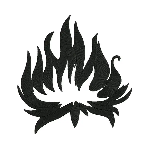 Black Fire Silhouette Embroidery Design