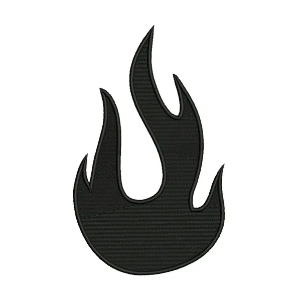 Black Flame Embroidery Design – Fire