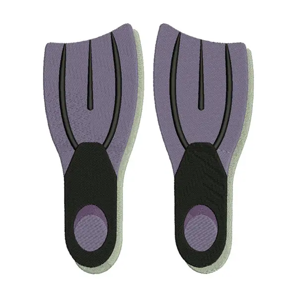 Scuba Fins Embroidery Design