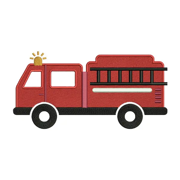 Fire Truck Embroidery Design
