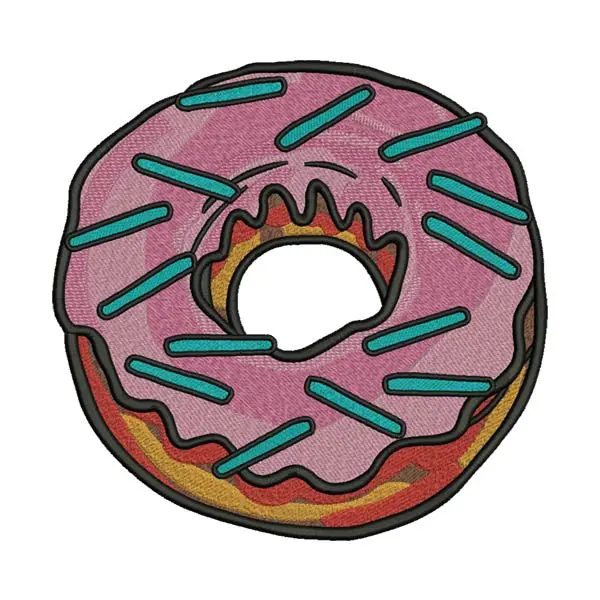Pink Donut Embroidery Design