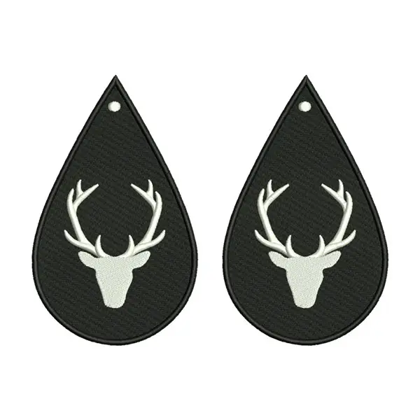 Deer Antler Earrings Embroidery Design