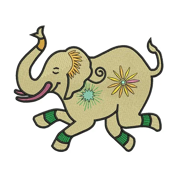 Indian Elephant Embroidery Design – Decorated