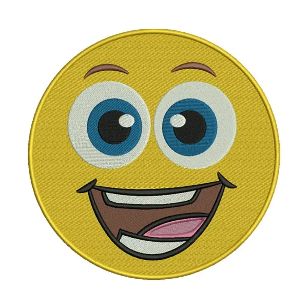 Grinning Emoji Embroidery Design – Big