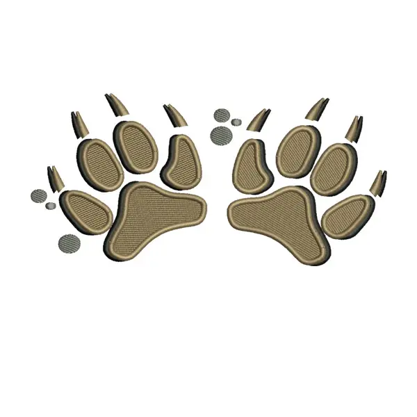 Wolf Paw Prints Embroidery Design