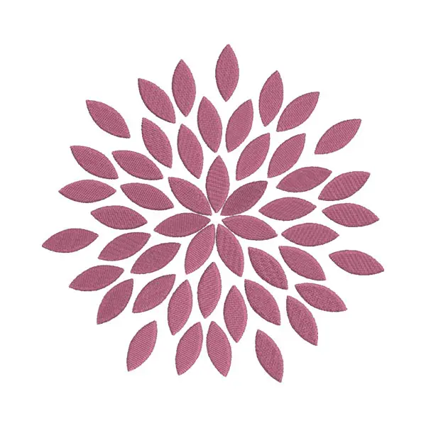 Flower Petal Burst Embroidery Design