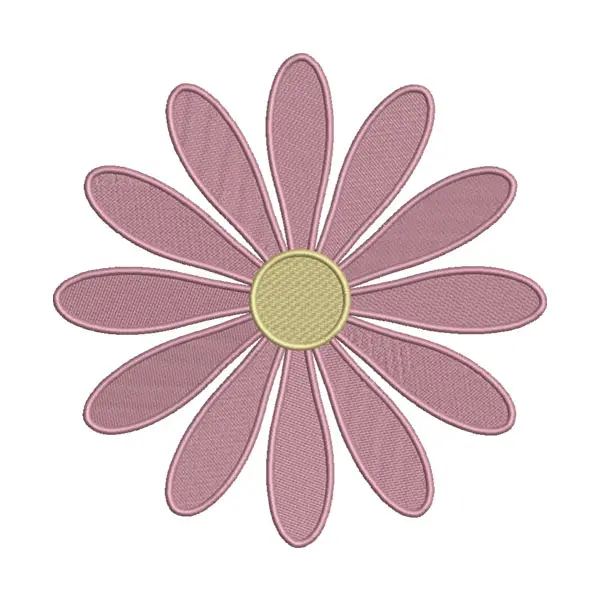 Pink Flower Embroidery Design