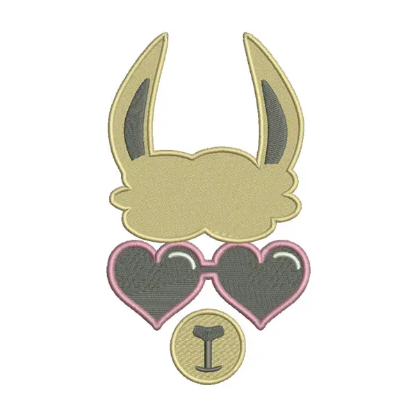 Cool Llama Face Embroidery Design