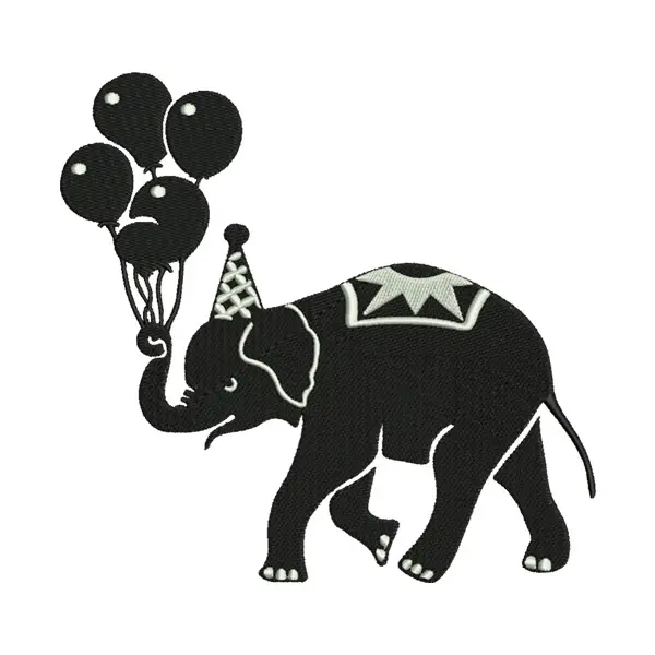 Circus Elephant Embroidery Design