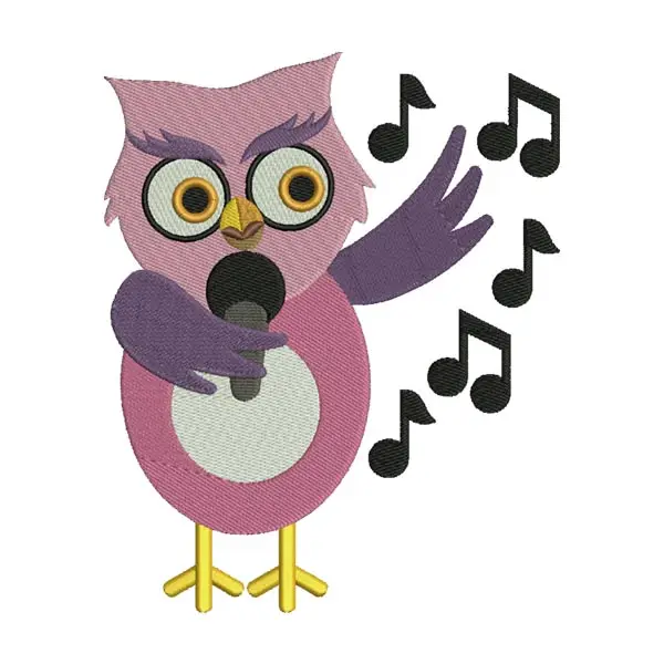 Singing Owl Embroidery Design