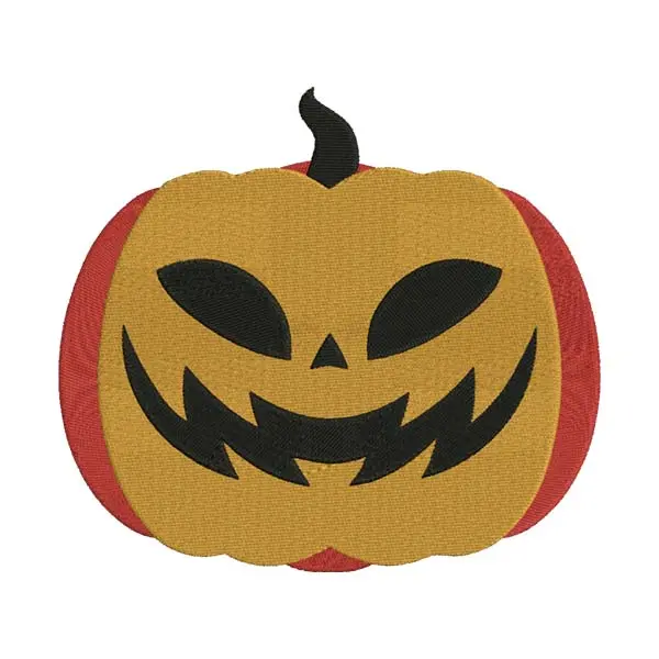 Grinning Jack-O-Lantern Pumpkin Embroidery Design