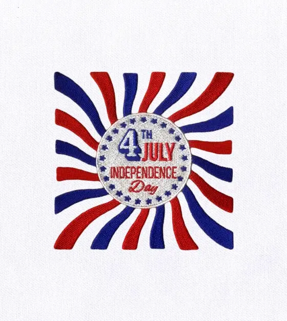 4th of July Independence Day Embroidery Design