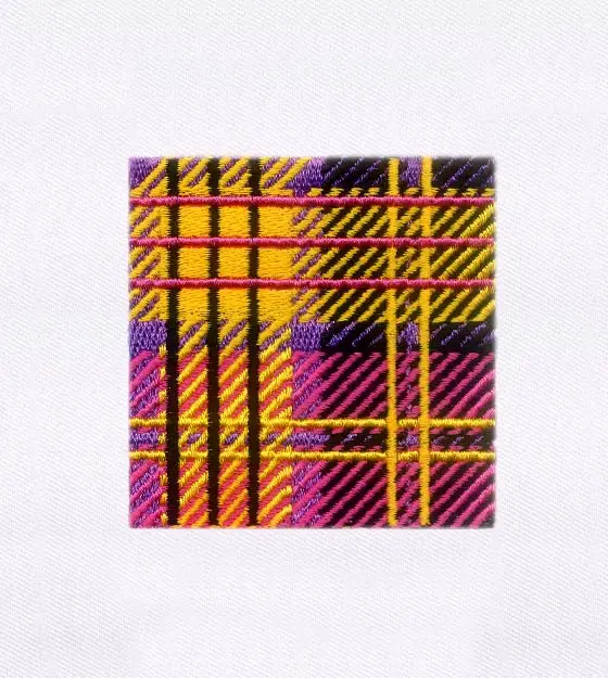 Multicolored Plaid Pattern Embroidery Design
