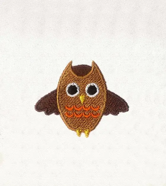 Baby Owl Embroidery Design – Cute Brown Owl Machine Embroidery File