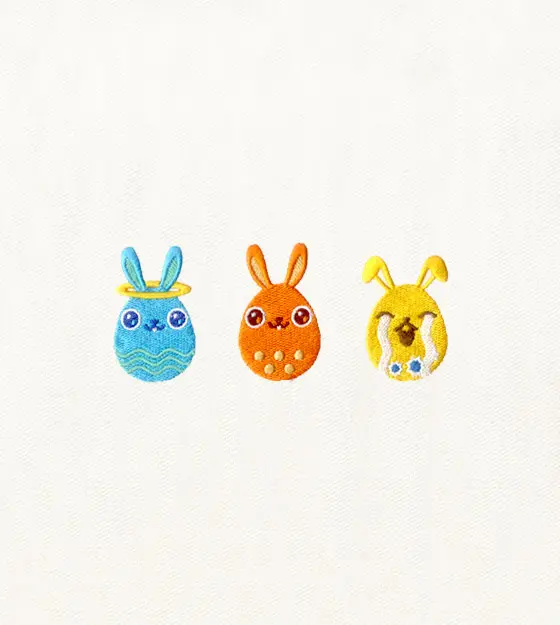 Cute Bunny Easter Eggs Embroidery Design
