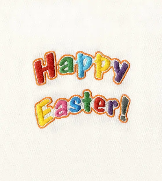 Happy Easter Colorful Text Embroidery Design
