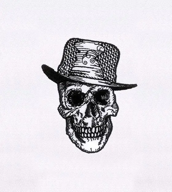 Skull with Hat Embroidery Design